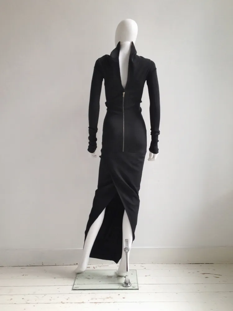 Rick Owens LIMO black bodycon maxi dress — fall 2011