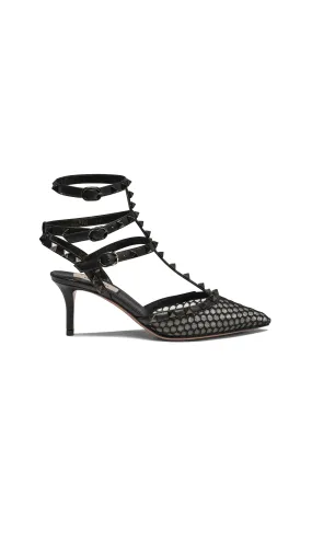 Rockstud Mesh Black Pumps Matching Starps Studs 65MM