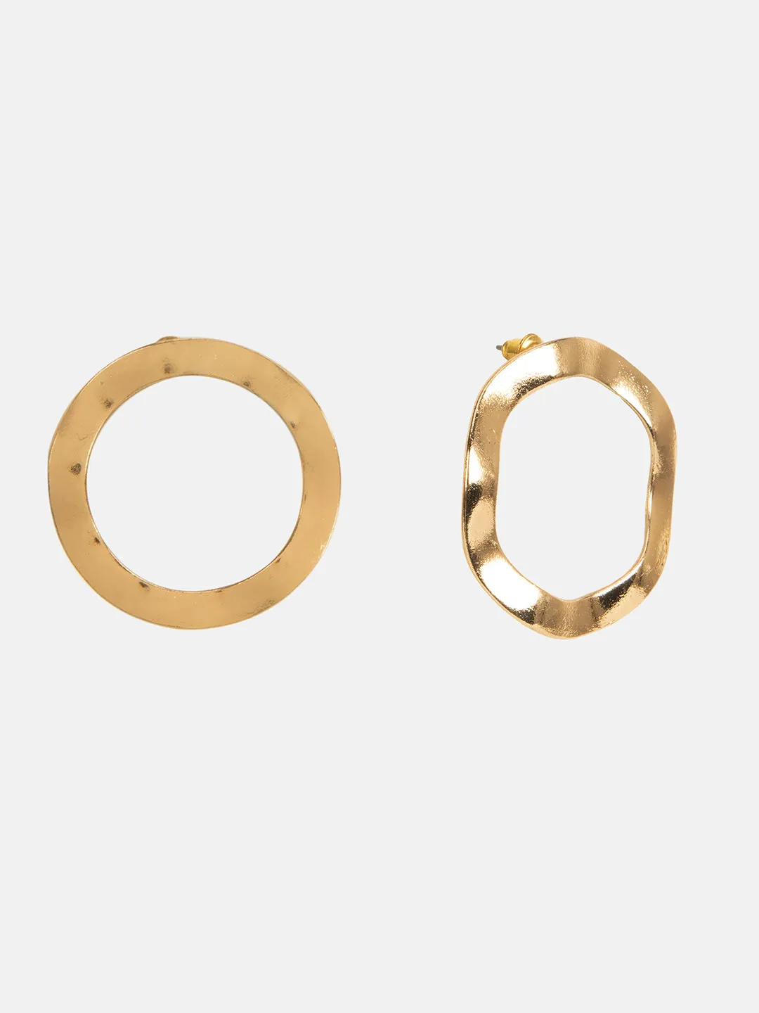 Gold Round Earrings