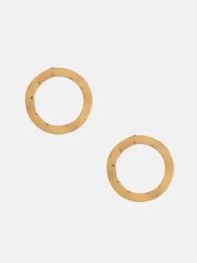 Gold Round Earrings