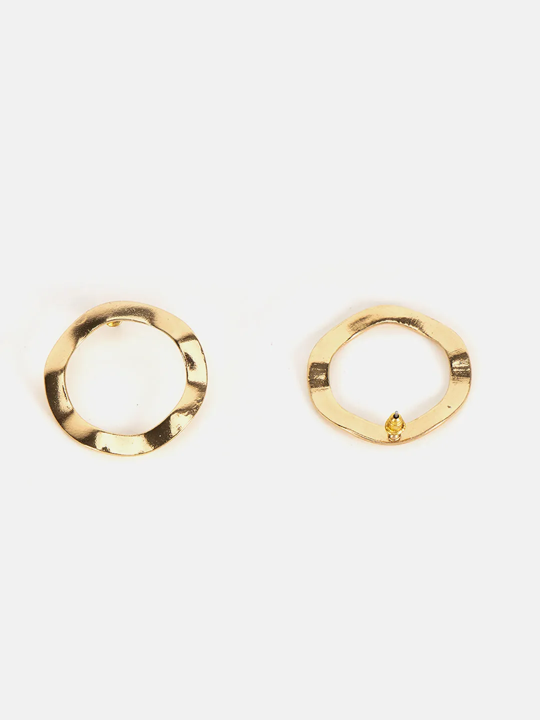 Gold Round Earrings