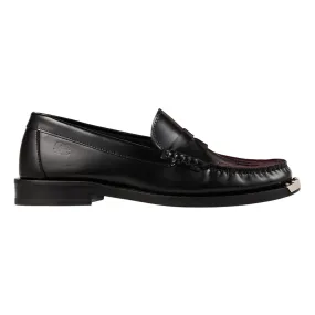 SANDRO Leather Western Penny Loafers Black