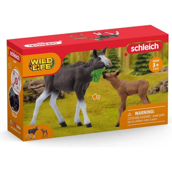 Schleich Schleich Wild Life: Moose Family - Animal Figurine Playset