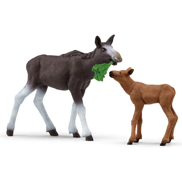 Schleich Schleich Wild Life: Moose Family - Animal Figurine Playset