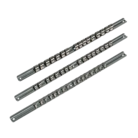 Sealey AK270 Socket Retaining Rail Set 3pc 1/4", 3/8" & 1/2"Sq Drive