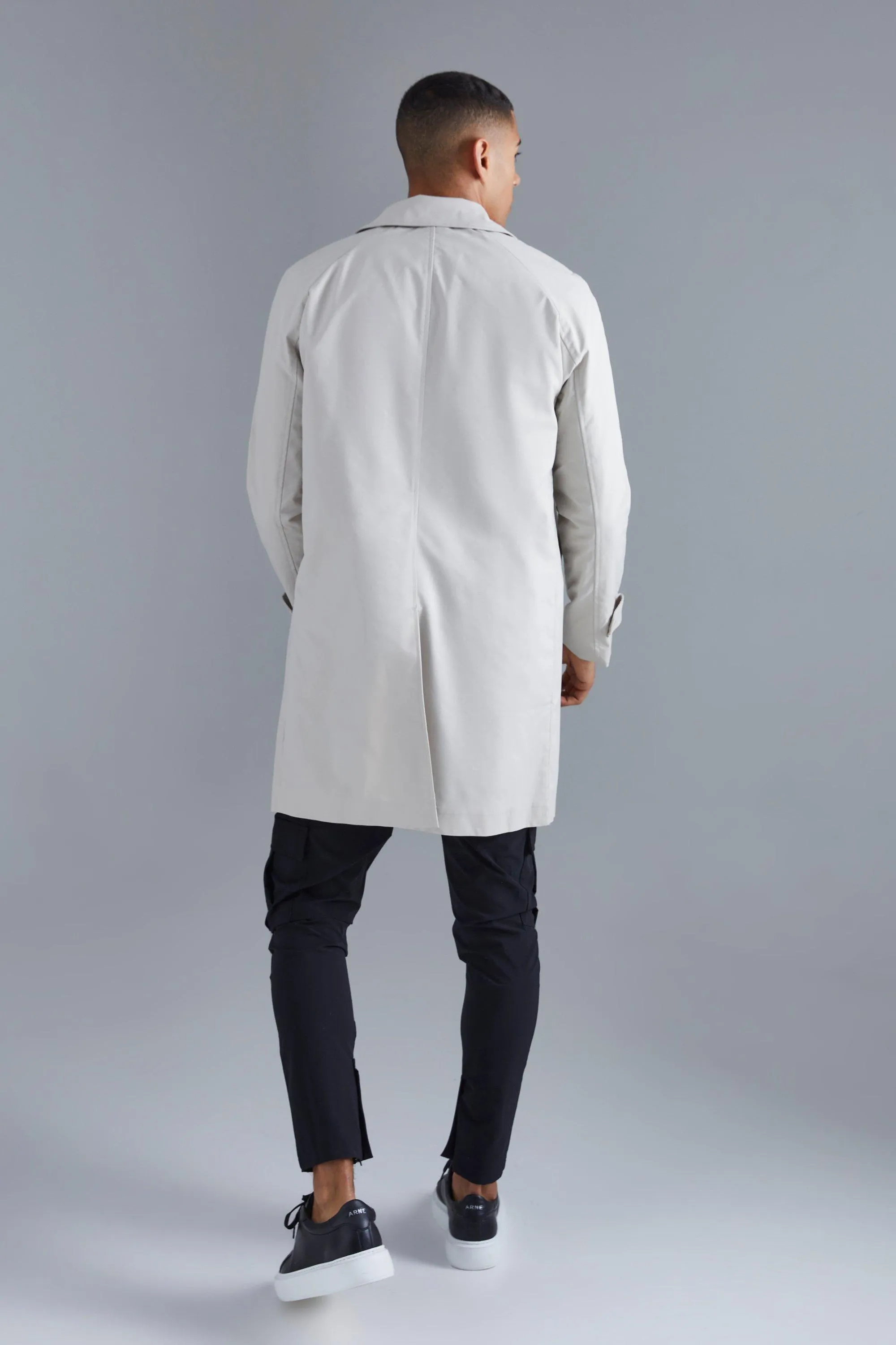 Single Breasted Poly Twill Mac Jacket by boohooMAN