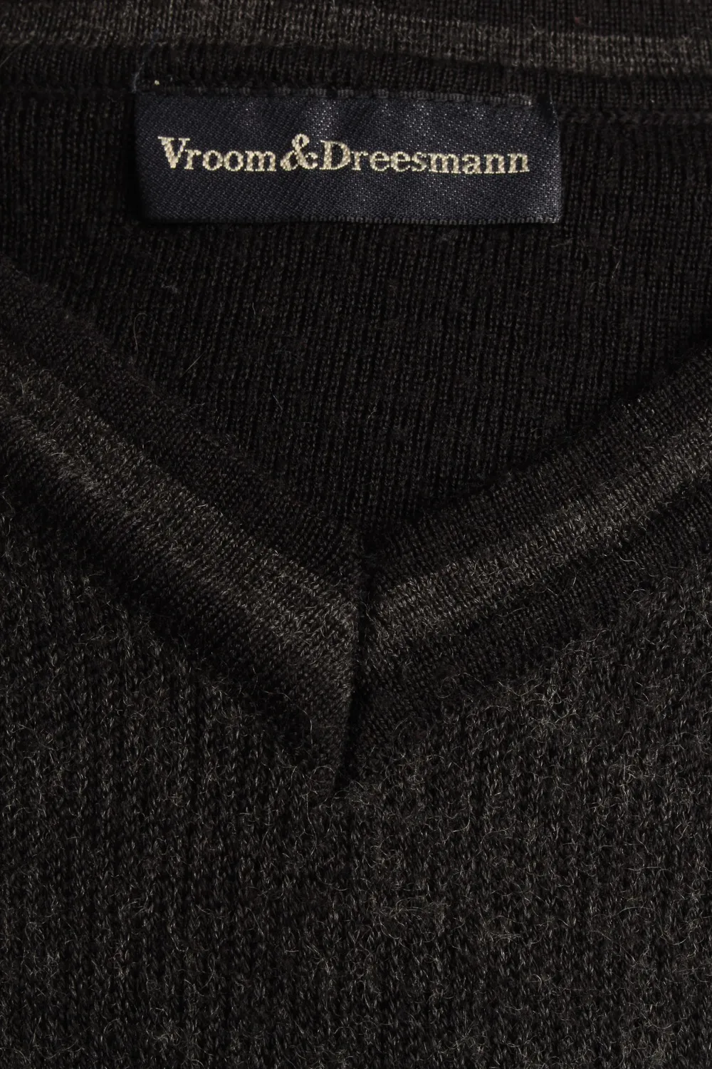 Sleeveless Jumper Cardigan Waiscoat V Neck 80s Dark Grey M - Pepper Tree London