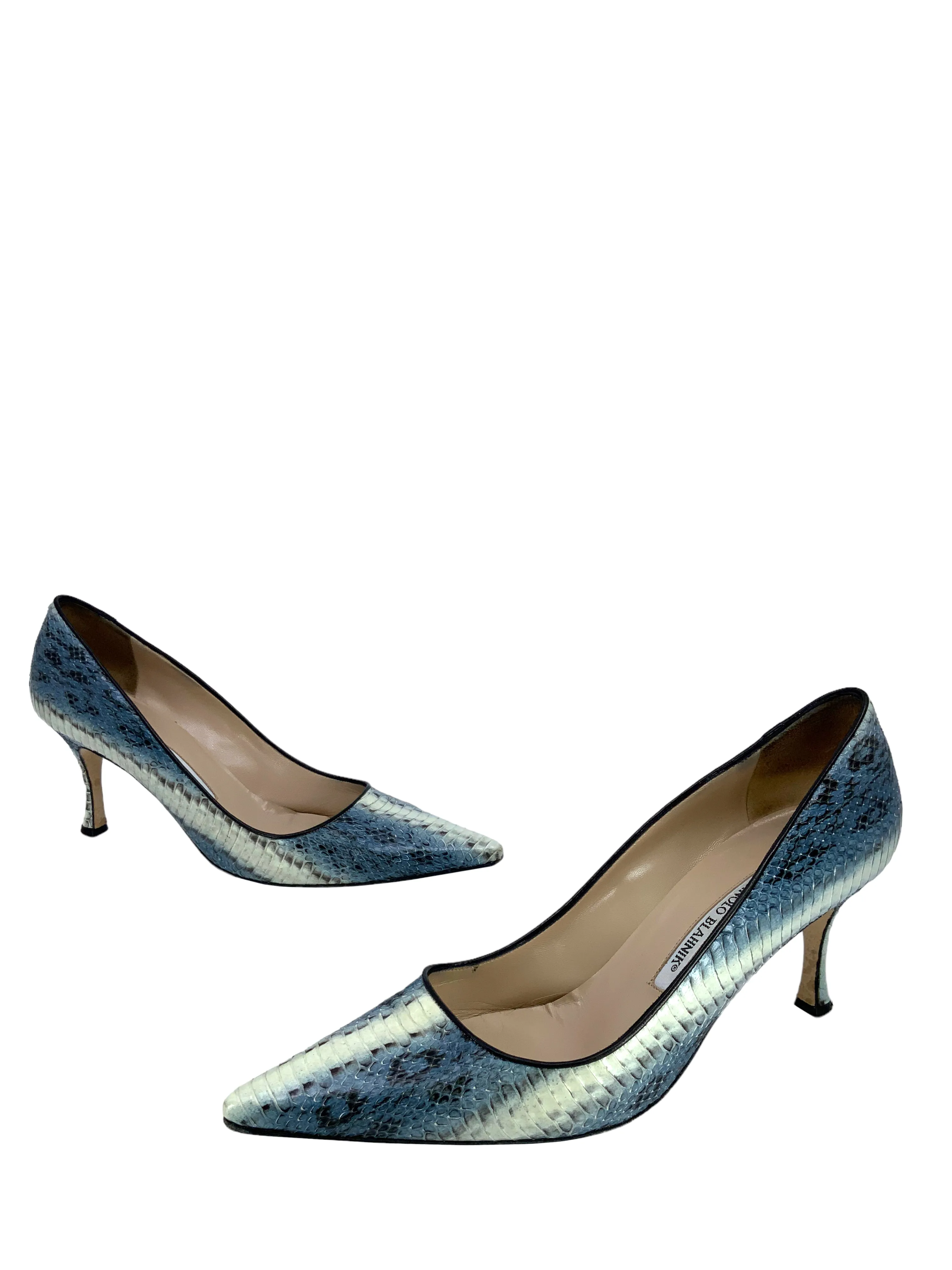 Manolo Blahnik Newcio Snakeskin Heels Size 9.5