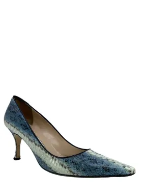 Manolo Blahnik Newcio Snakeskin Heels Size 9.5