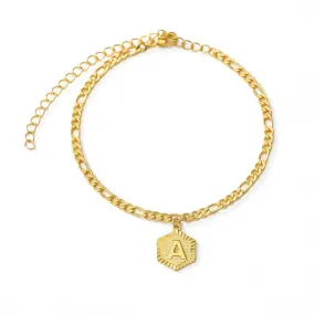 Stainless Steel Anklet with Initial