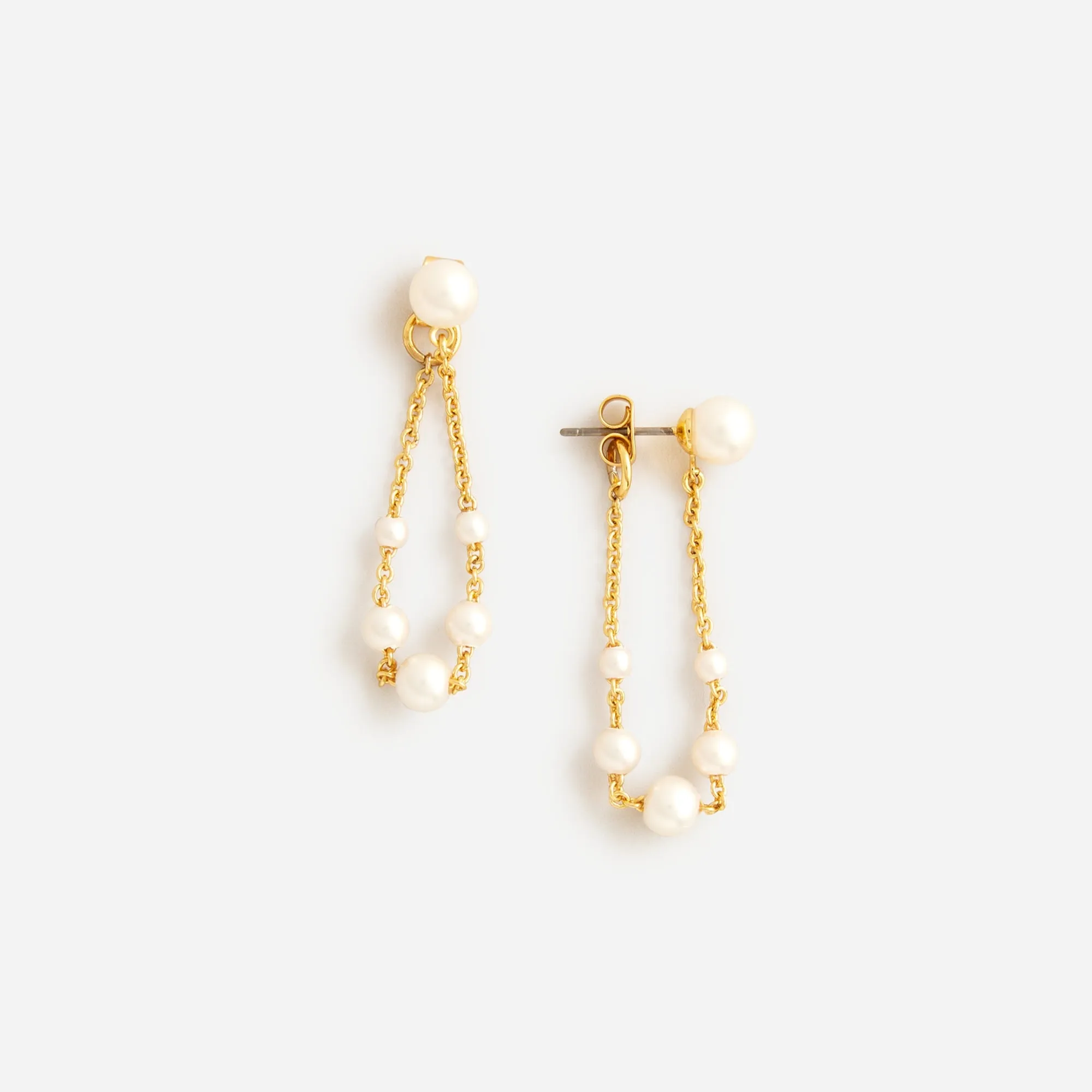 Dangling Pearl Jacket Earrings