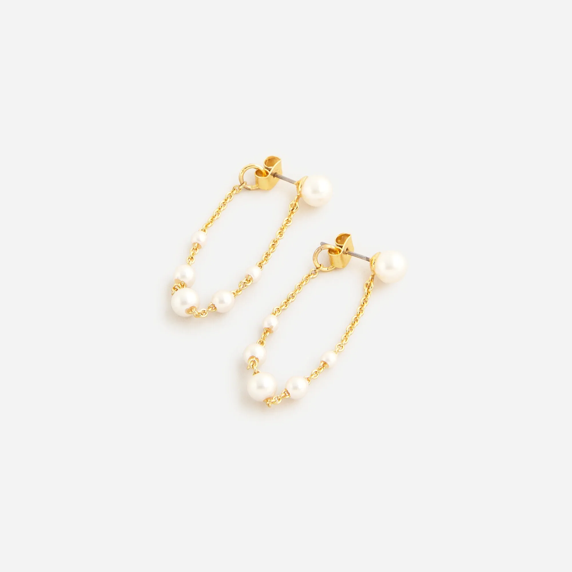 Dangling Pearl Jacket Earrings