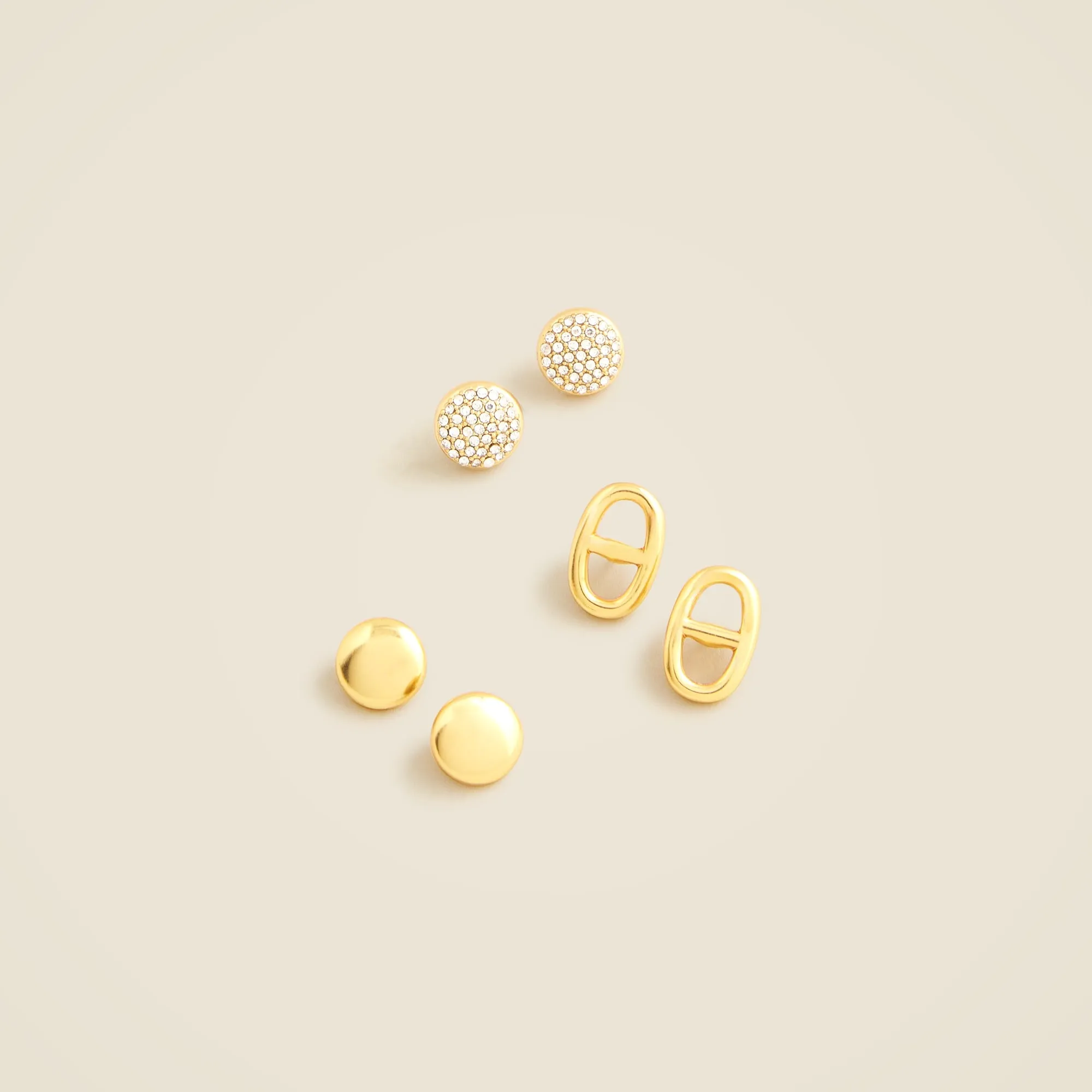 Three-Pack Stud Earrings