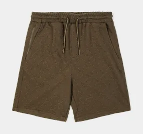 Brown Art Decor Knit Men's Shorts