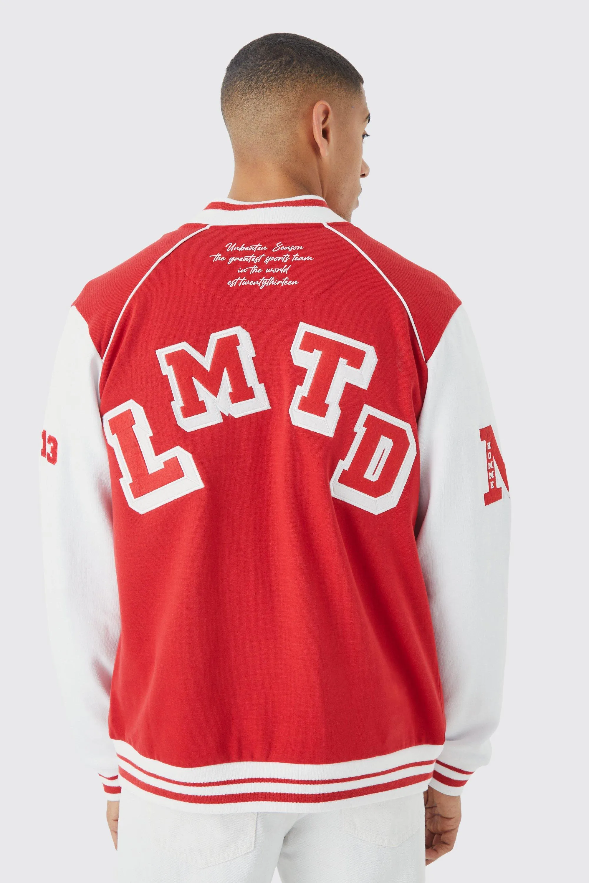 Trendy Jersey Varsity Bomber Jacket by boohooMAN