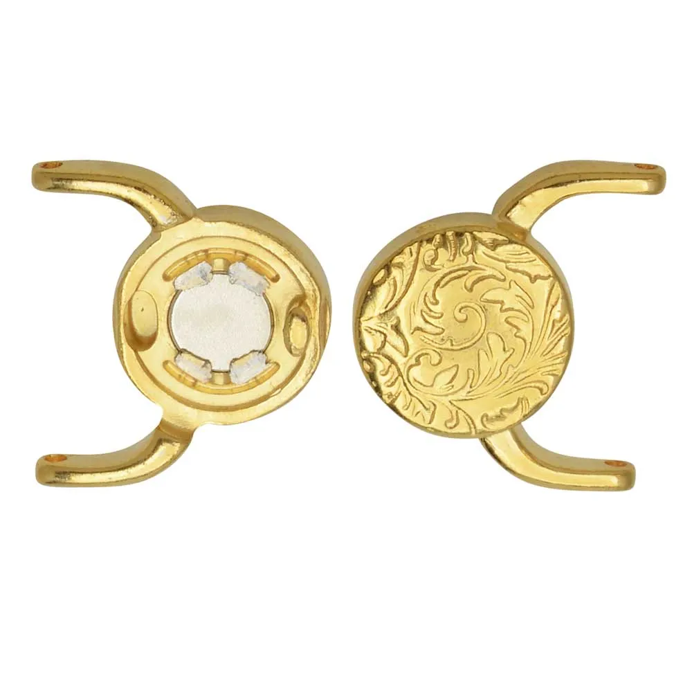 24k Gold Plated Cymbal Magnetic Clasps for 11/0 Delica & Round Beads - Souda II Design