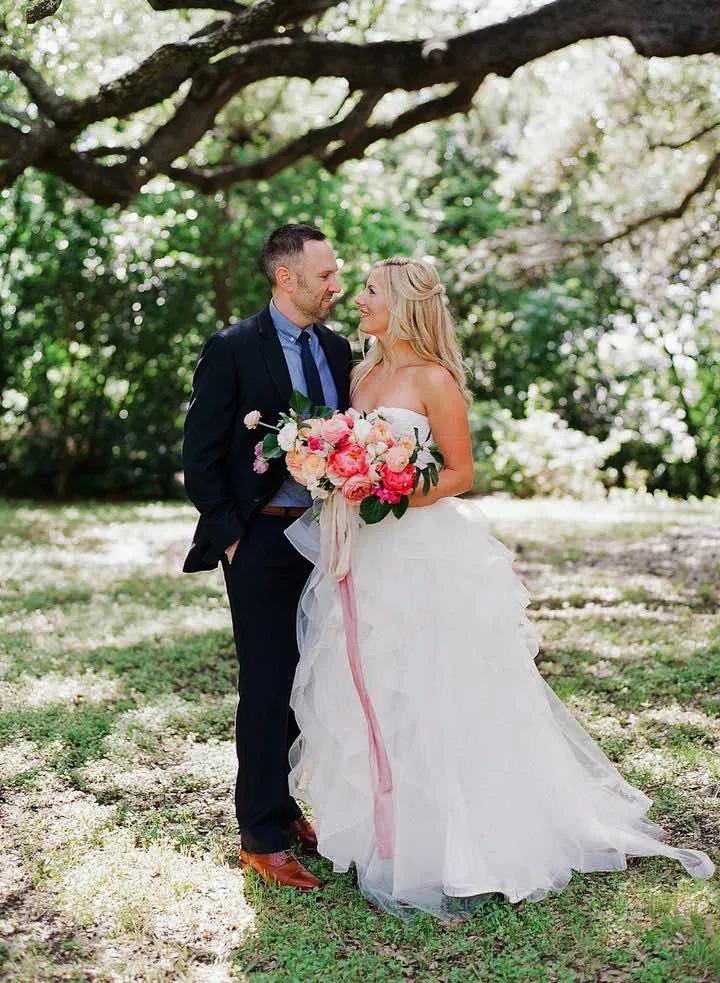 Strapless Bubble Organza Wedding Gown