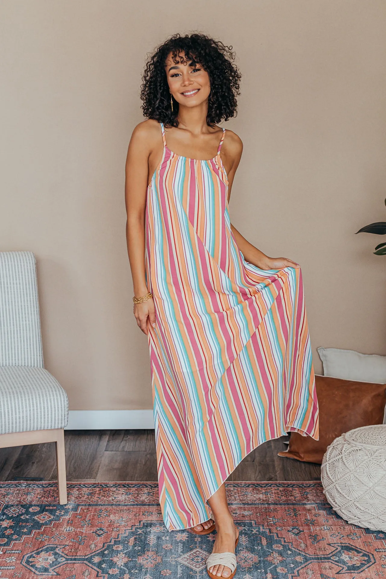 Striped Maxi Dress Perfect for Summer Parties