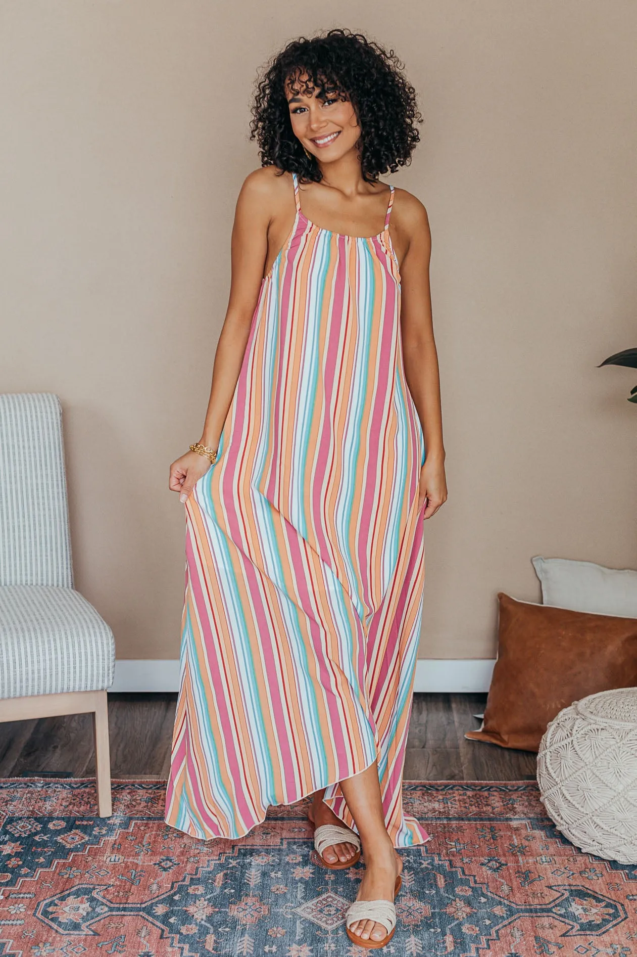 Striped Maxi Dress Perfect for Summer Parties