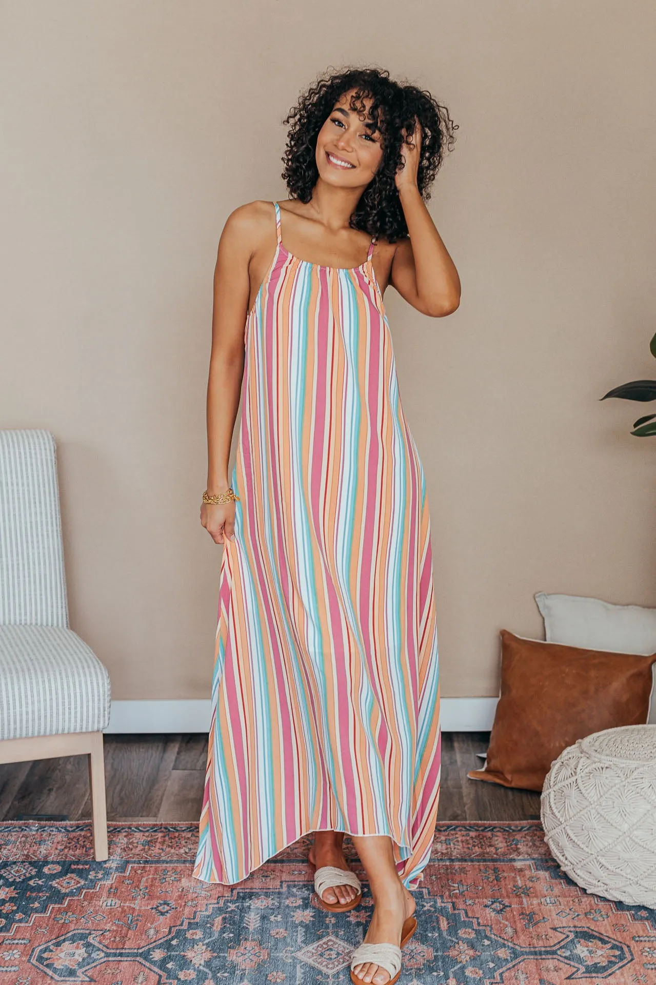 Striped Maxi Dress Perfect for Summer Parties