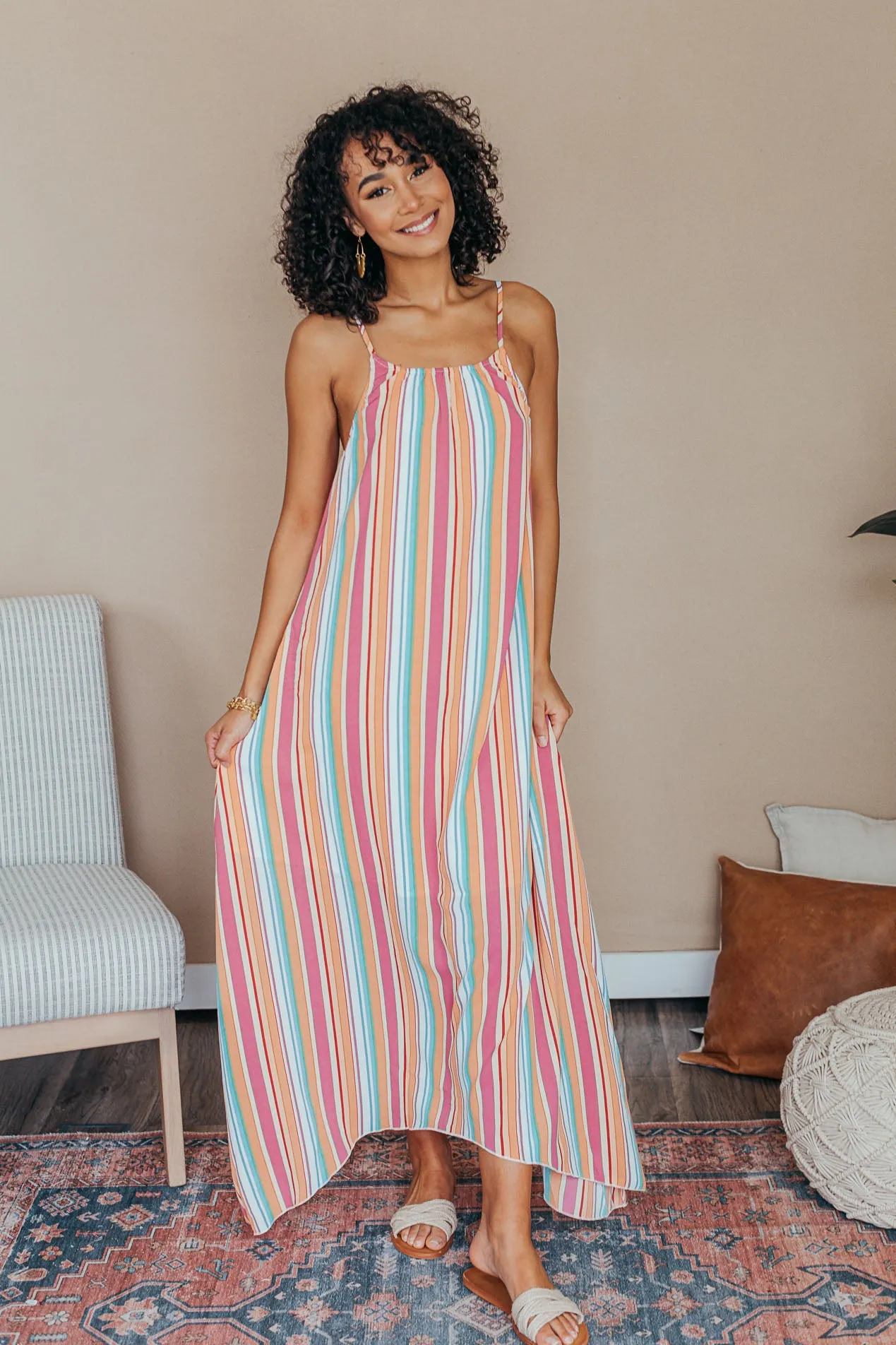 Striped Maxi Dress Perfect for Summer Parties