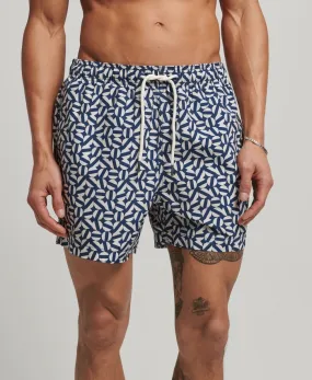 Superdry Navy Summer Print Swim Shorts Tile Shape