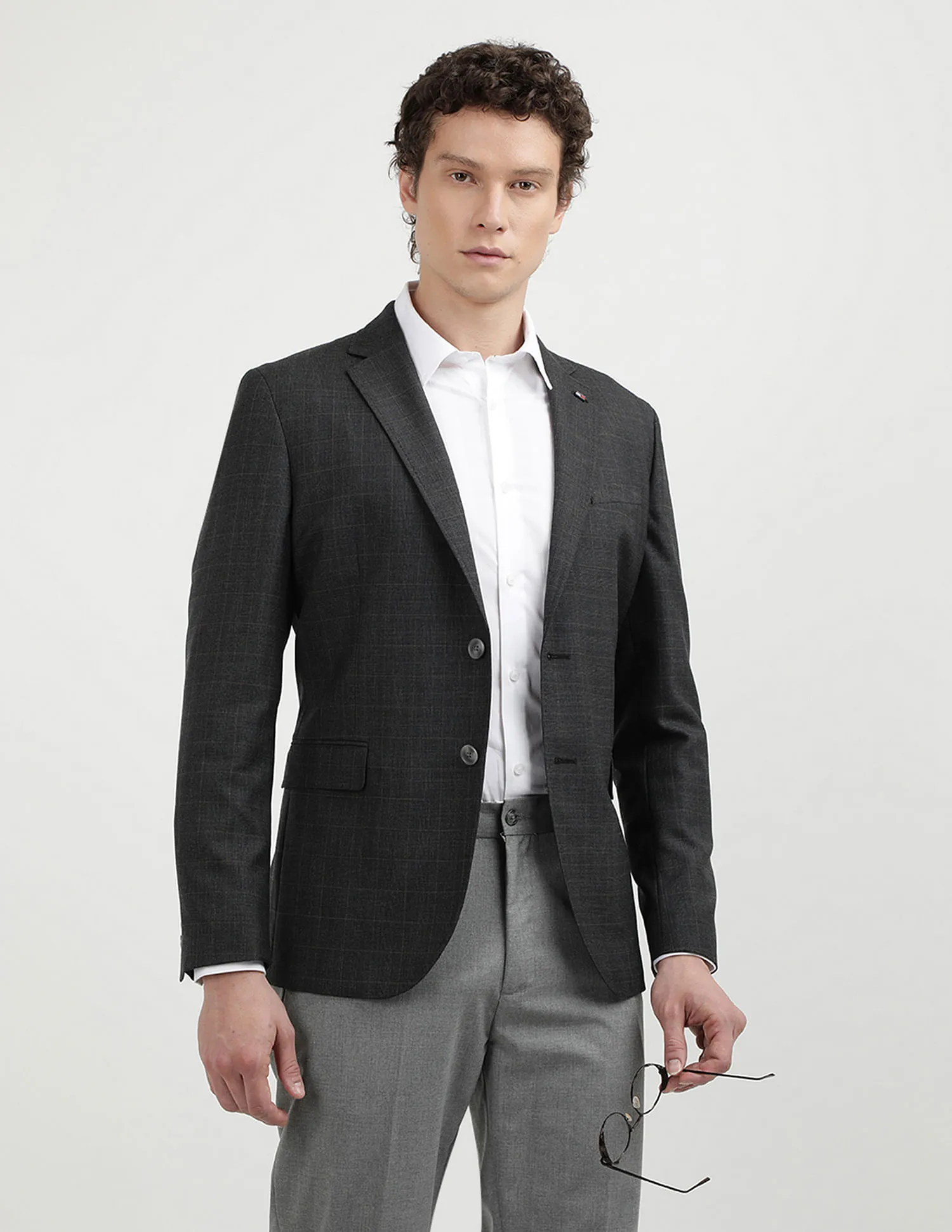 Tommy Hilfiger Heathered Windowpane Checked Blazers