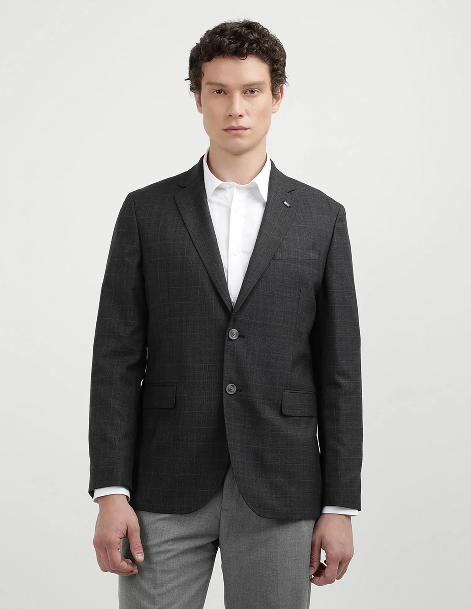 Tommy Hilfiger Heathered Windowpane Checked Blazers