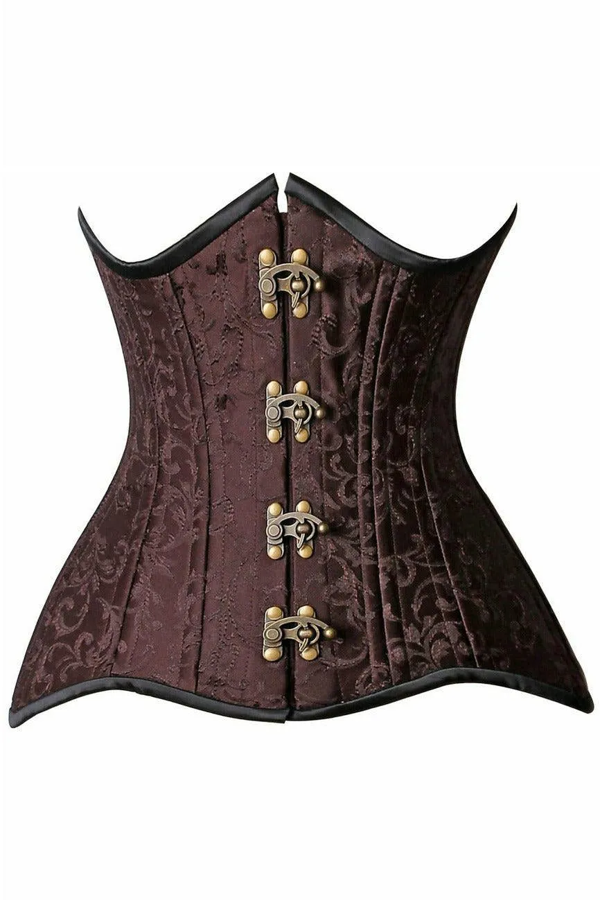 Brocade Double Steel Boned Under Bust Corset