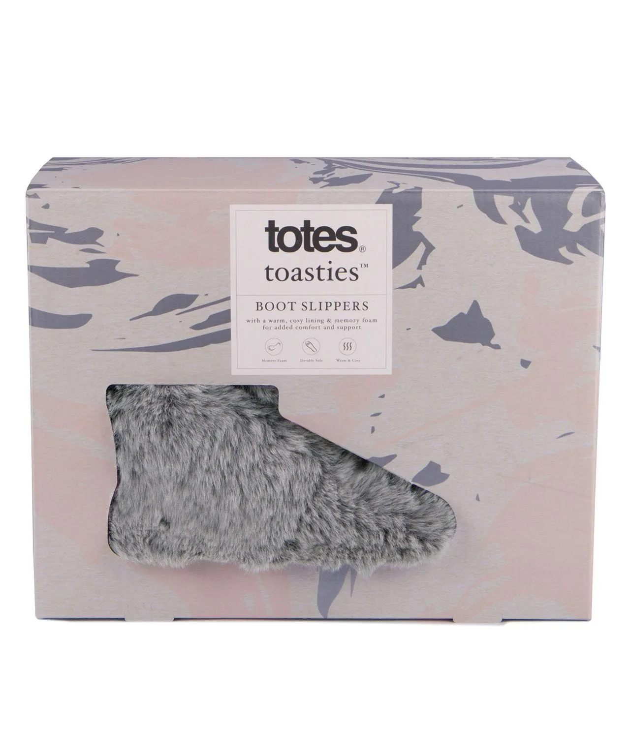 Ladies Faux Fur Boot Slippers by Totes