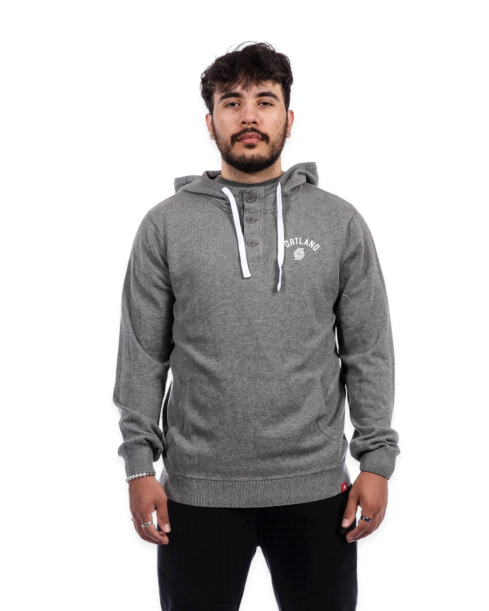 Trail Blazers Gray Thermal Hoodie