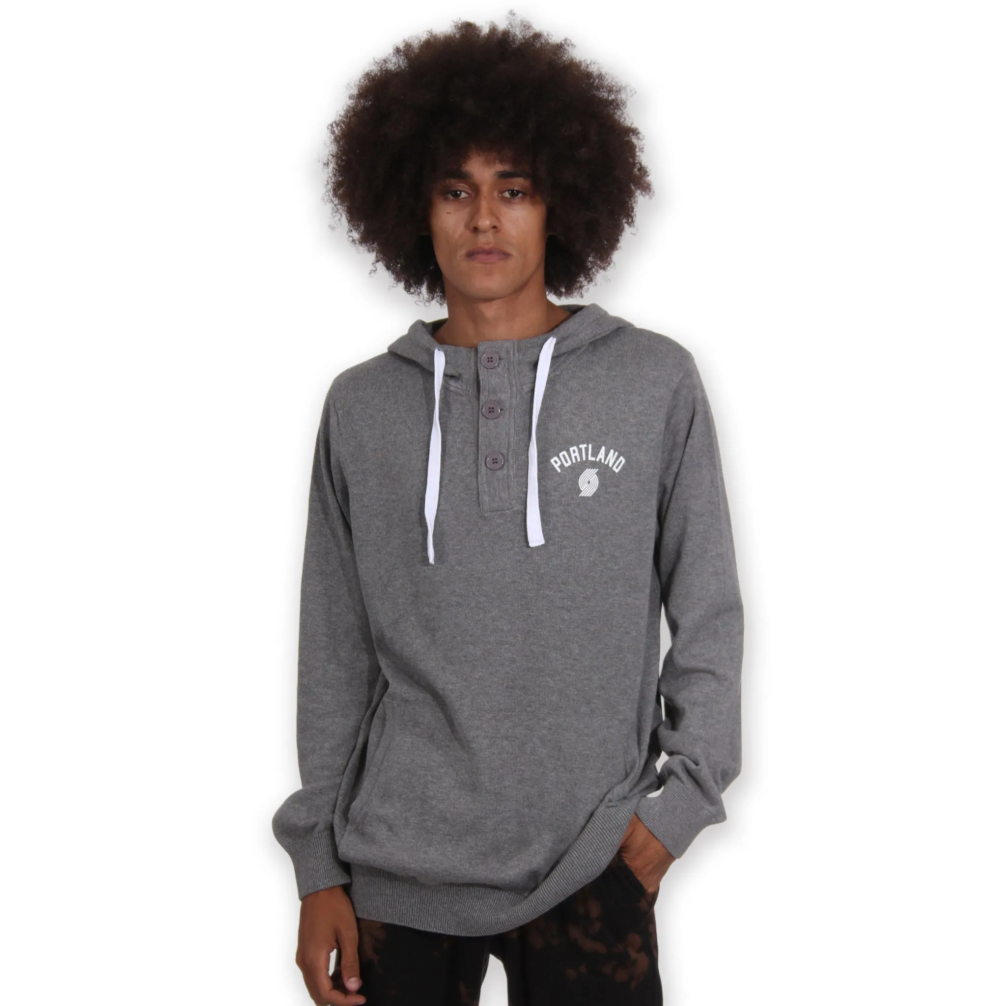 Trail Blazers Gray Thermal Hoodie