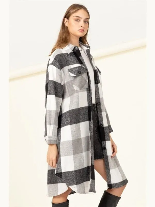 Trendy Checkered Shacket