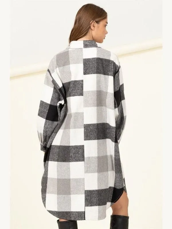 Trendy Checkered Shacket