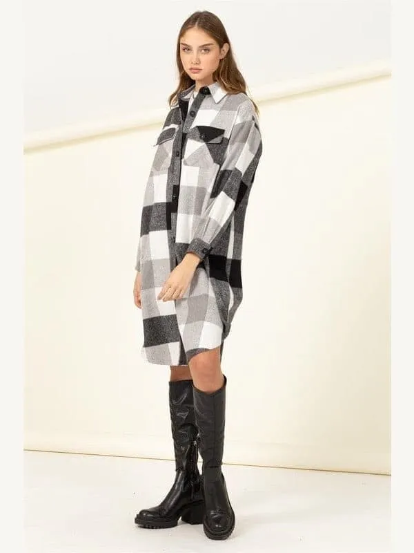 Trendy Checkered Shacket