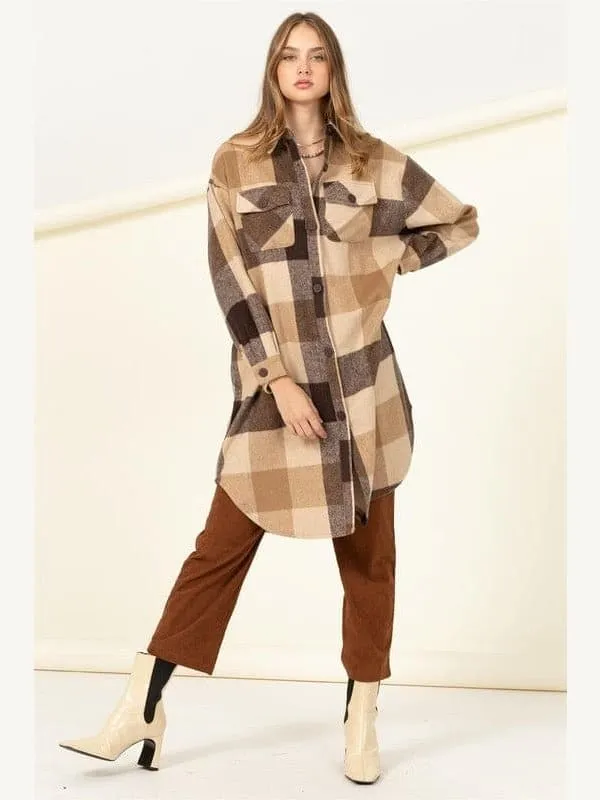 Trendy Checkered Shacket