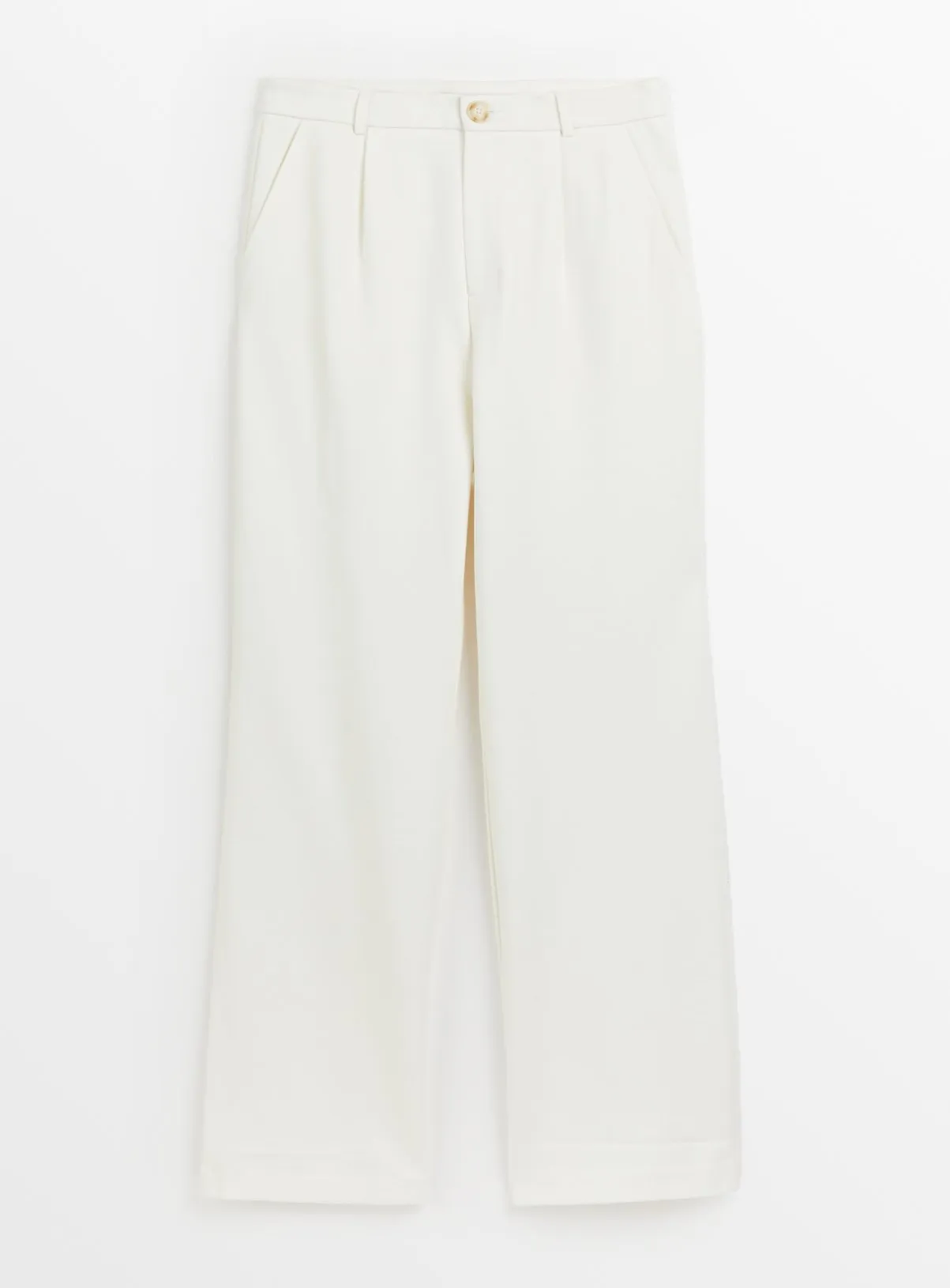 Trendy White Smart Trousers 12