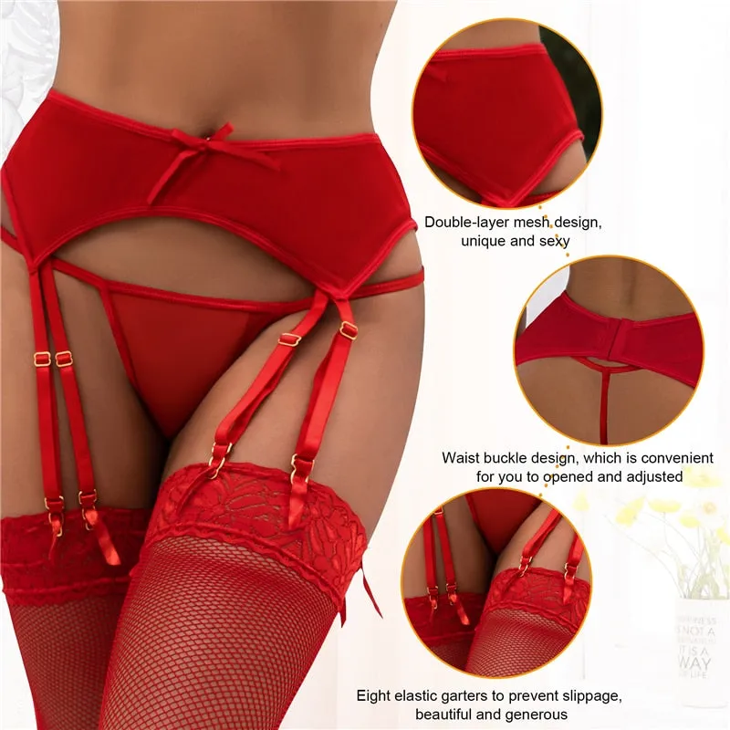 Adjustable Strap High Waist Lingerie Set