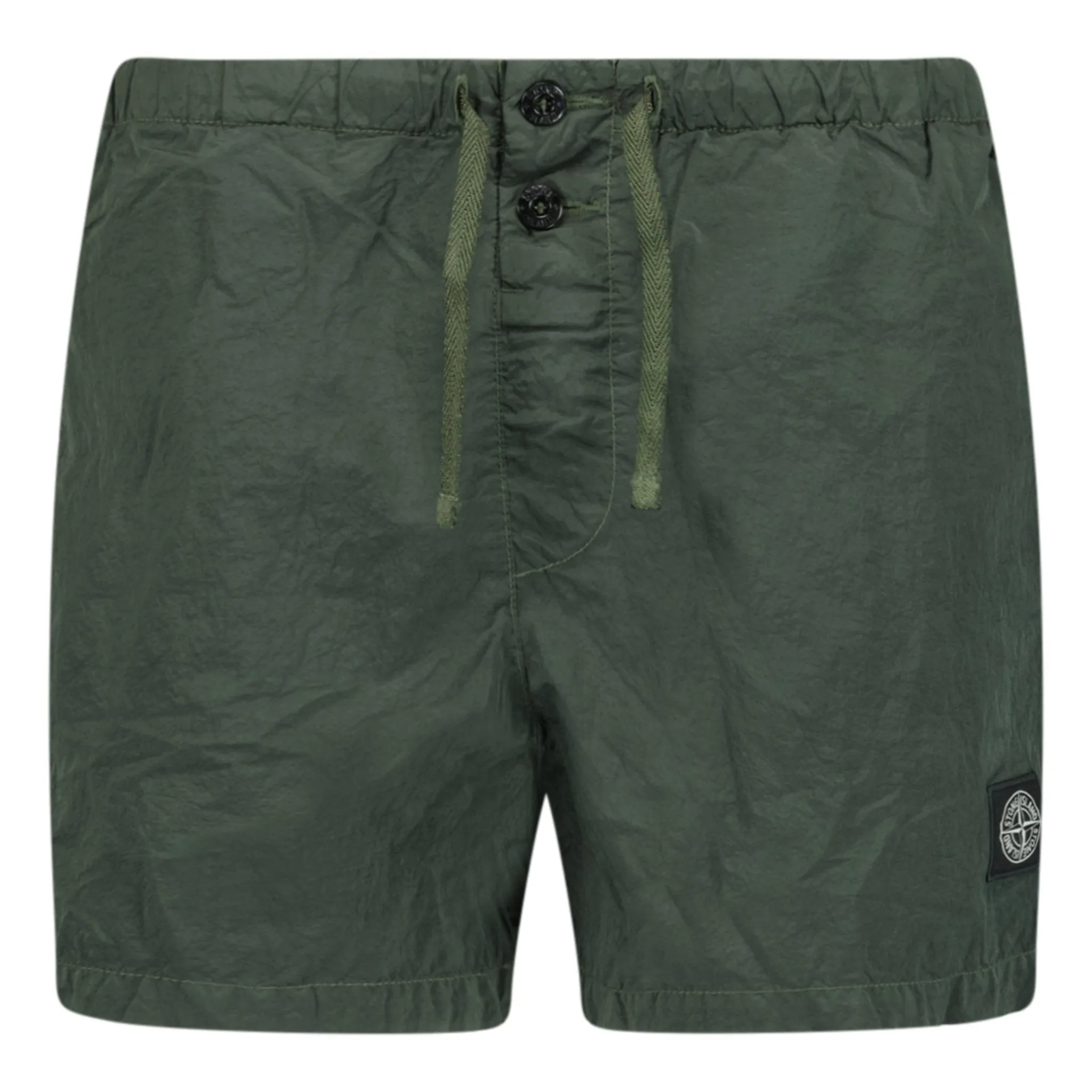 Musk Green Chrome Swim Shorts by STONE ISLAND