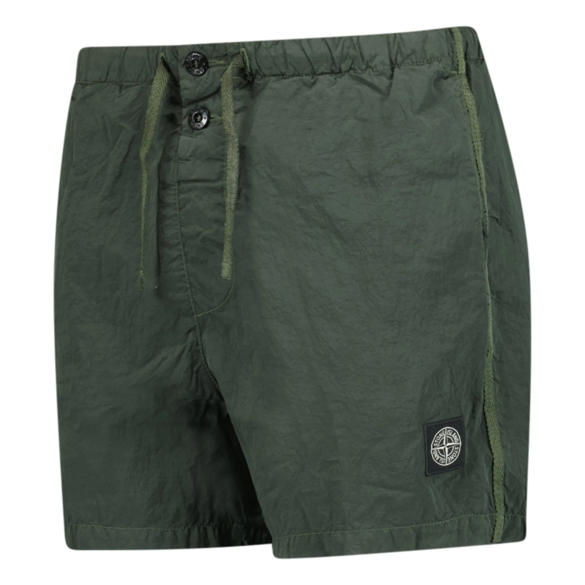 Musk Green Chrome Swim Shorts by STONE ISLAND