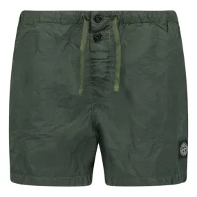 Musk Green Chrome Swim Shorts by STONE ISLAND