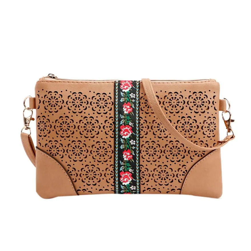 Vintage Flowers Hippie Embroidered Women's Crossbody Bag