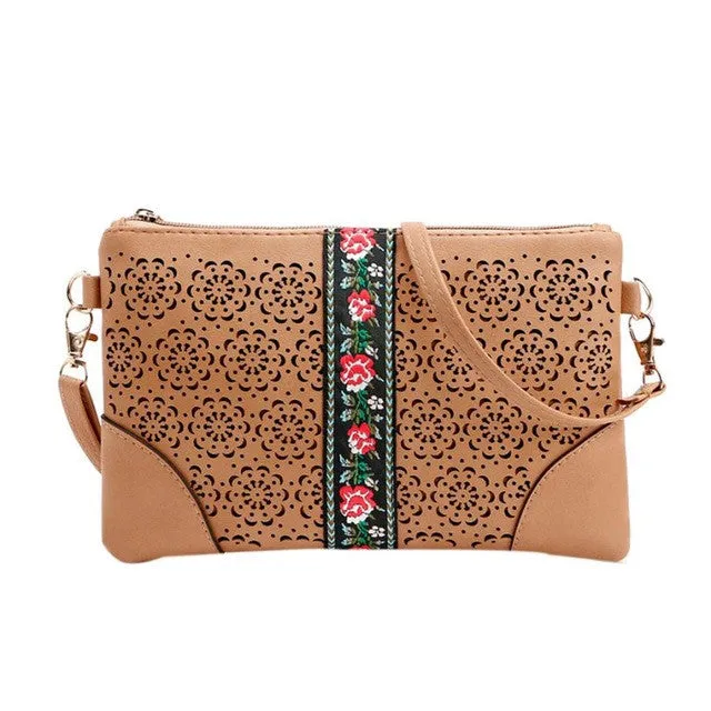 Vintage Flowers Hippie Embroidered Women's Crossbody Bag