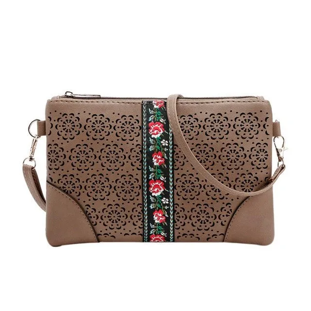 Vintage Flowers Hippie Embroidered Women's Crossbody Bag