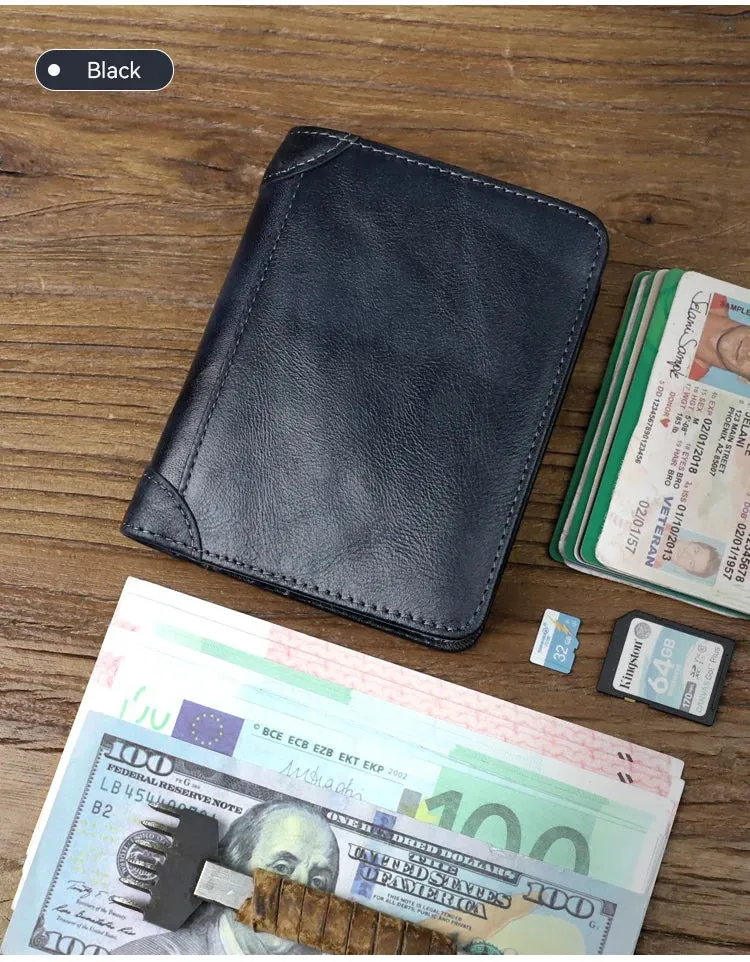 Classic Leather Wallet with Multiple Card Slots