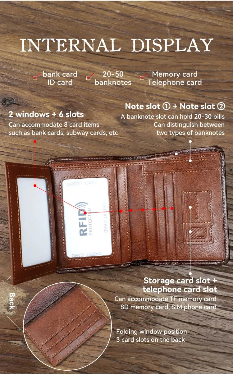 Classic Leather Wallet with Multiple Card Slots