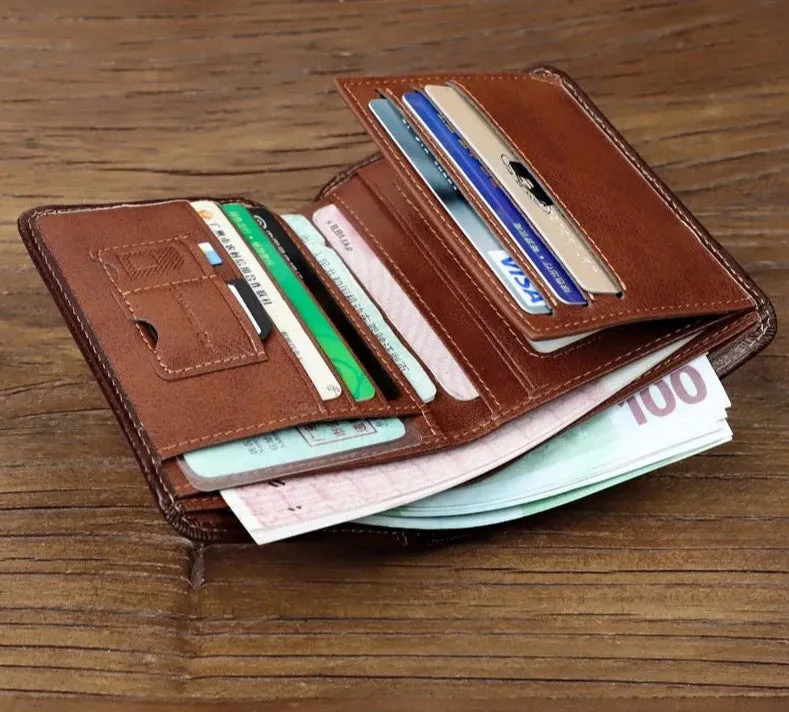 Classic Leather Wallet with Multiple Card Slots