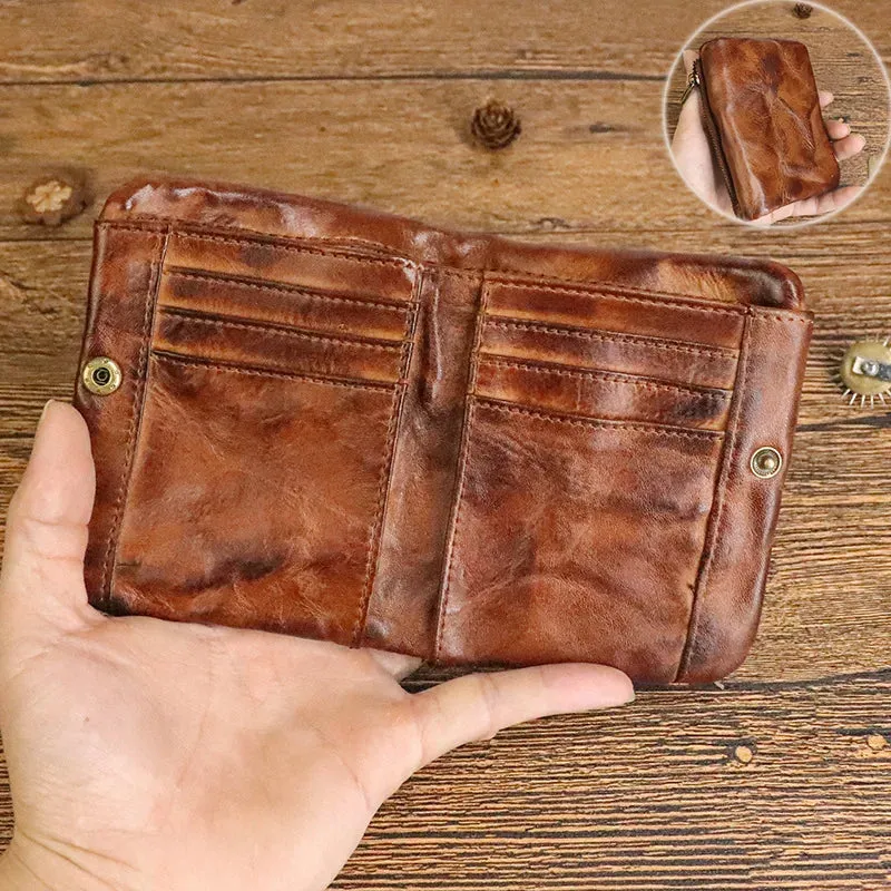 Vintage Men's Cow Leather Card Holder Wallet