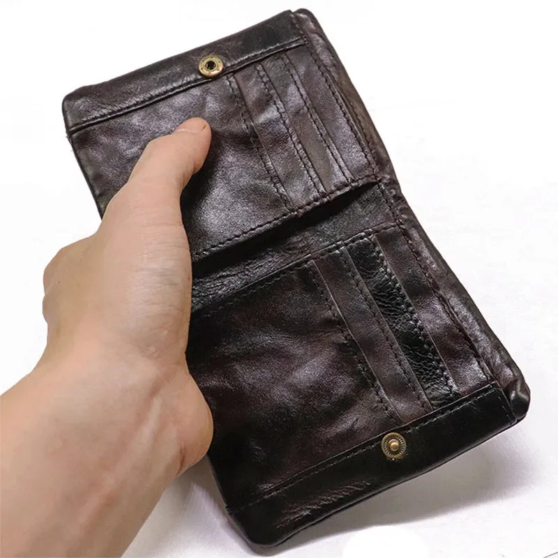 Vintage Men's Cow Leather Card Holder Wallet