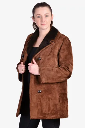 Vintage Suede Coat for Women in Size 12 - Brick Vintage